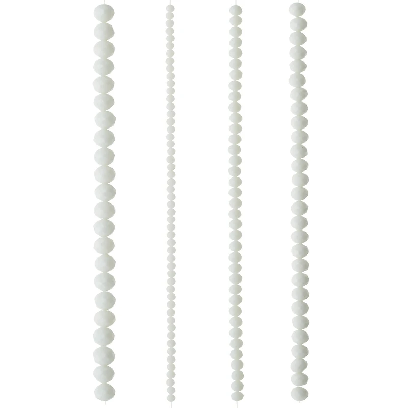 12 Packs: 4 ct. (48 total) White Faceted Glass Rondelles Beads by Bead Landing™