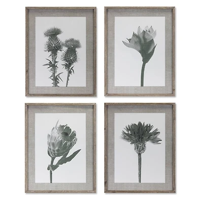 21.5" x 27.5" Wood Floral Print Set