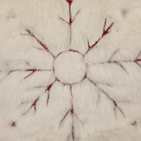 13" White Snowflake Embroidered Plush Christmas Throw Pillow