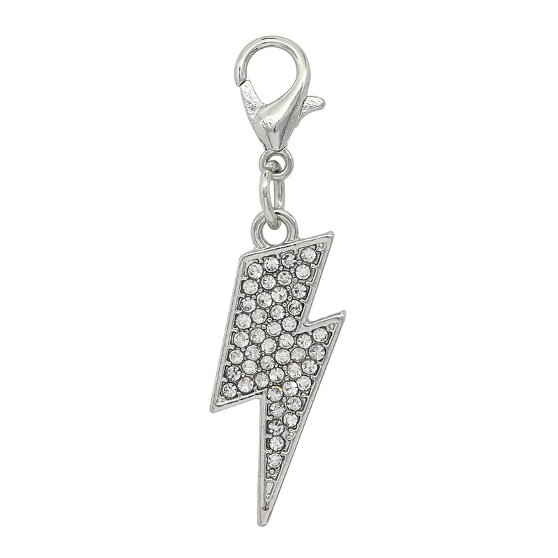 Silver Bling Lightning Bolt Charm by Bead Landing™