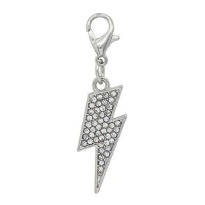 Silver Bling Lightning Bolt Charm by Bead Landing™