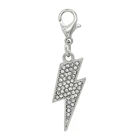 Silver Bling Lightning Bolt Charm by Bead Landing™