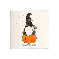 Stupell Industries Too Cute To Spook Gnome Phrase Wall Plaque Art