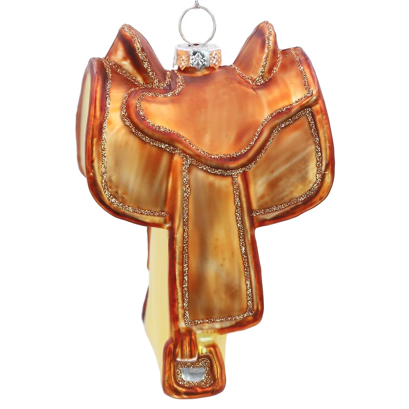 4" Brown Saddle Glass Ornament by Ashland®