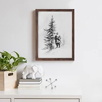 12" x 16" Black & White Santa Sketch with Tree Wall Décor by Ashland®