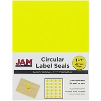JAM Paper Neon Yellow Mailing Address Label Combo Set