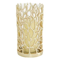 Gold Aluminum Coastal Candle Holder, 10" x 5" x 5"