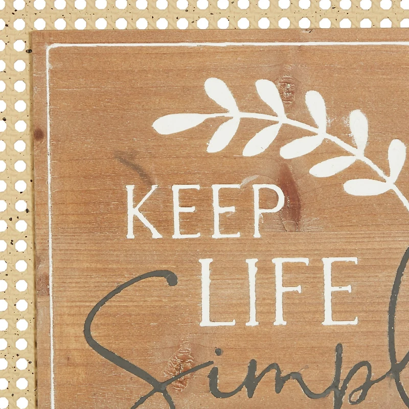 Set of 2 Brown Wood Farmhouse Wall Decor 16"x 16"