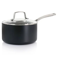 Martha Stewart 3.5qt. Matte Black Aluminum Nonstick Saucepan