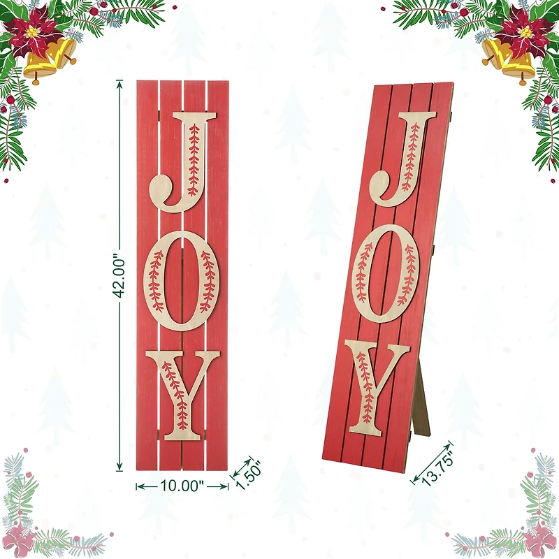 Glitzhome® 42" Christmas JOY Wood Porch Sign