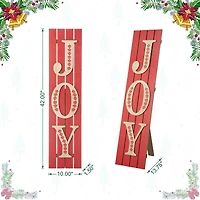 Glitzhome® 42" Christmas JOY Wood Porch Sign