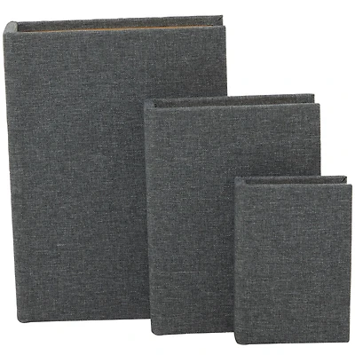 Light Gray Linen Faux Book Box Set