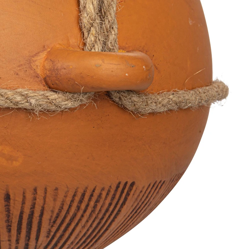 Hello Honey® 9.5" Terra Cotta Hanging Stoneware Planter with Cotton Hanger