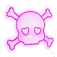 12" x 9" Pink LED Neon Skull Sign by Ashland®