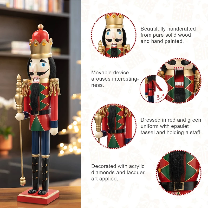 Glitzhome® 24" Wooden Christmas King Nutcracker