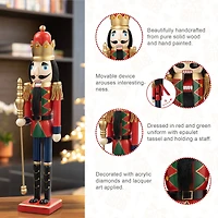 Glitzhome® 24" Wooden Christmas King Nutcracker