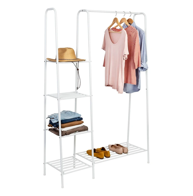Honey Can Do Matte White Freestanding Closet