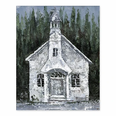 Winter & Christmas Church Tabletop Canvas