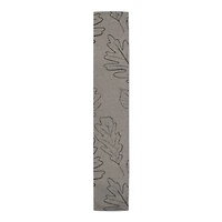 90" Gray Large Leaf Pattern Cotton Twill Runner
