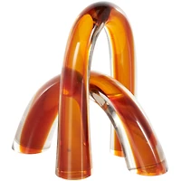 Orange Abstract Arch Glass Sculpture Set