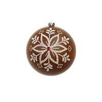 2 Pack 4.7" Gingerbread Snowflake Shatterproof Ball Ornaments by Ashland®