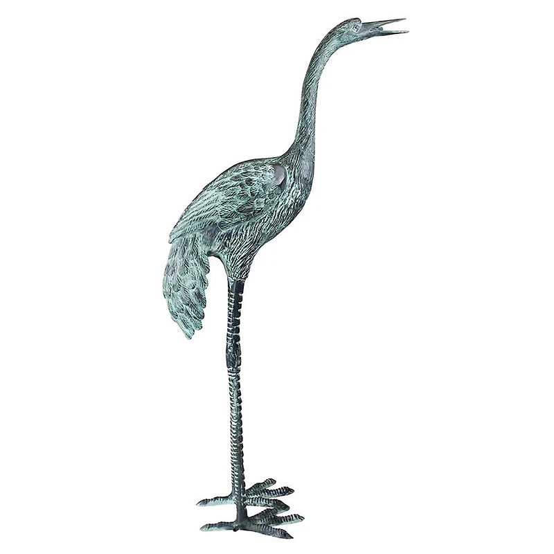 Design Toscano Large Bronze Straight Neck Crane