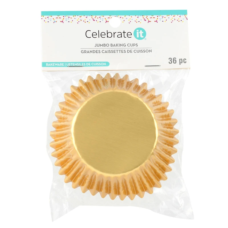 Gold Jumbo Baking Cups by Celebrate It™, 36ct.
