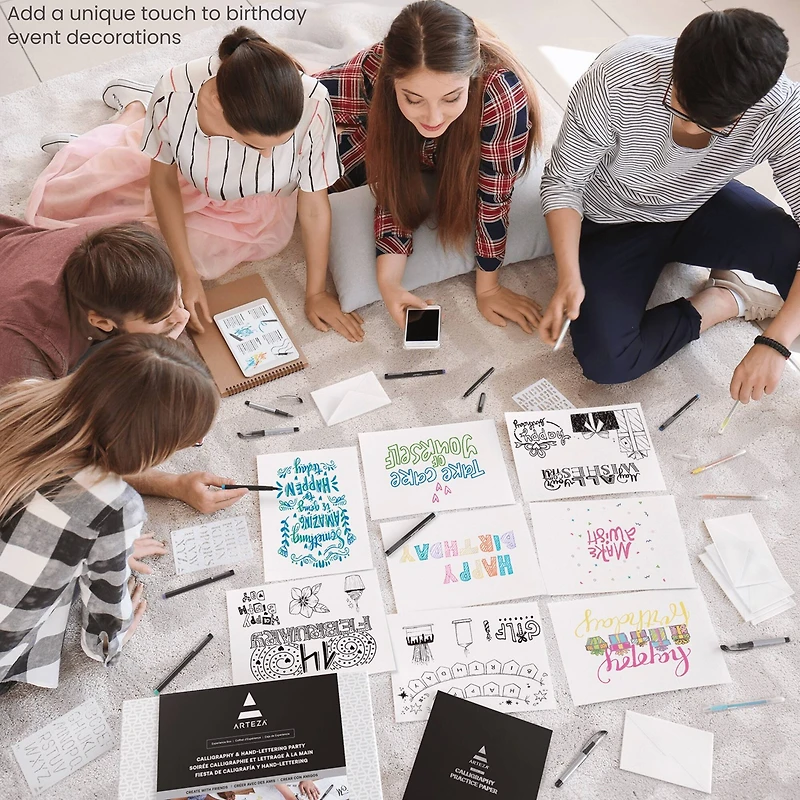 Arteza Experience Box 85 Piece Calligraphy and Lettering Party Kit