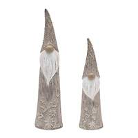 Floral & Leaf Carved Gnomes Set