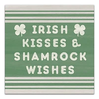 Irish kisses shamrock wishes 16" x 16" Canvas Wall Art