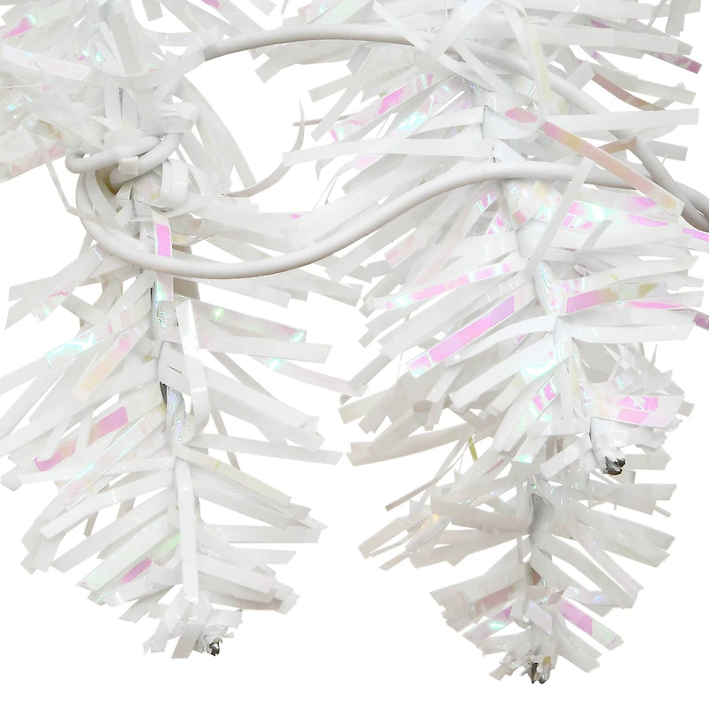 4ft. Pre-Lit White Iridescent Tinsel Artificial Christmas Tree, Clear Lights
