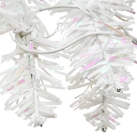 4ft. Pre-Lit White Iridescent Tinsel Artificial Christmas Tree, Clear Lights