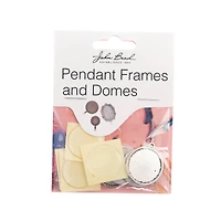 John Bead 22mm Antique Silver Round Pendant Frames, 4ct.