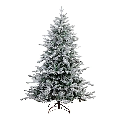 6ft. Pre-Lit Fraser Fir Flocked Artificial Christmas Tree with Instant, Warm White LED Lights