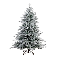 6ft. Pre-Lit Fraser Fir Flocked Artificial Christmas Tree with Instant, Warm White LED Lights