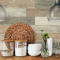 Roommates Distressed Barn Wood Plank Peel & Stick Giant Wall Decals