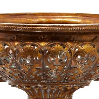 19" Gold Traditional Decorative Bowl Accent with Stand