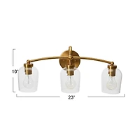 Hello Honey® Robert Stevenson Lighting Adrian Metal & Clear Glass 3-Light Vanity