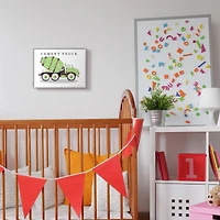 Stupell Industries Green Cement Truck Gray Framed Wall Art