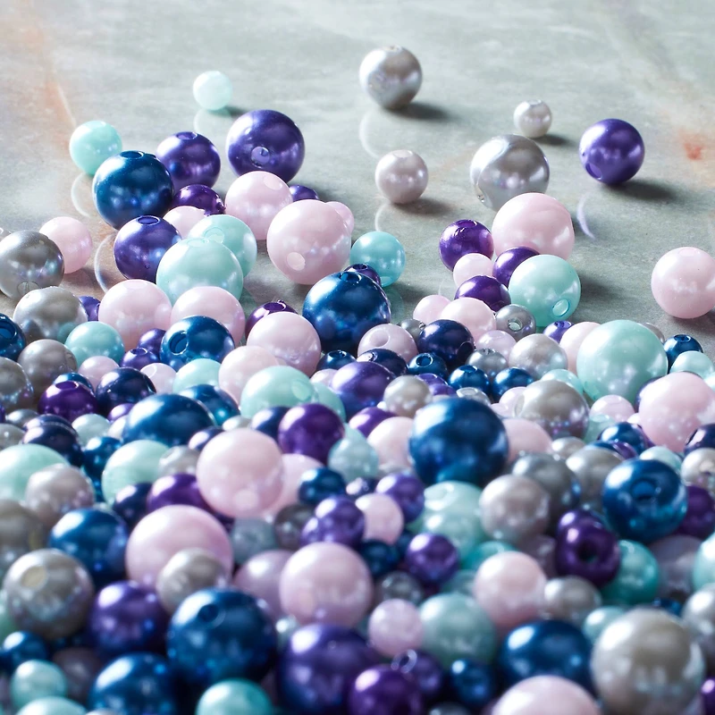 6 Pack: Purple Pearl Plastic Mix Craft Beads by Bead Landing™