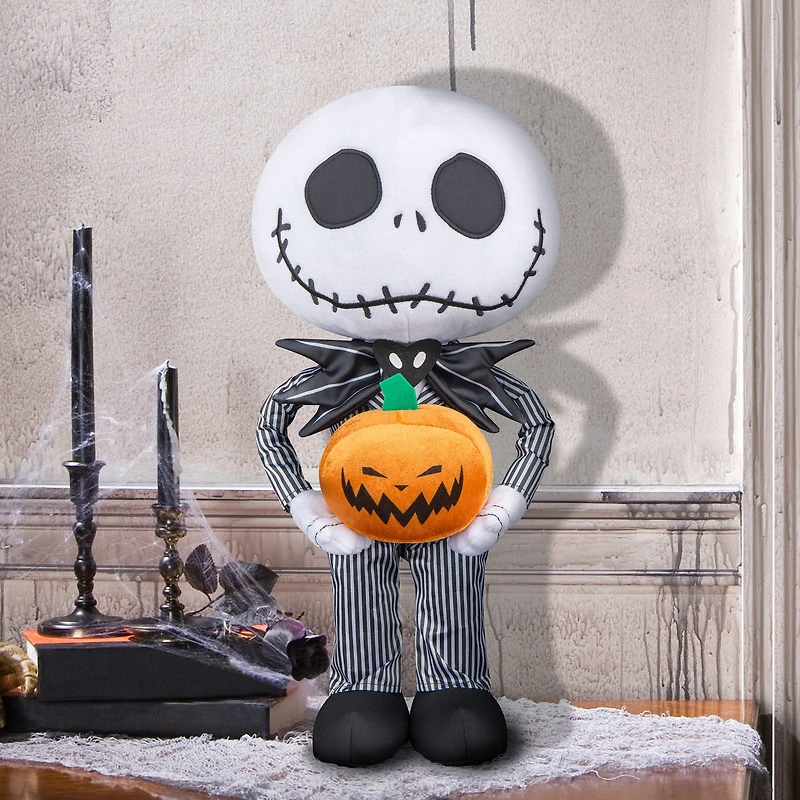 18" Stylized Jack Skellington Halloween Greeter with Jack-o'-Lantern