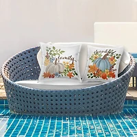 Stupell Industries Family Thankful Fall Pumkin Outdoor Printed Pillow