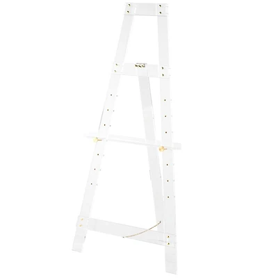 57" Clear Acrylic Plastic Adjustable 7-Tier Display Easel with Gold Metal Hardware & Chain Support