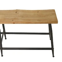 Brown Metal Industrial Bench 19" x 48" x 13"