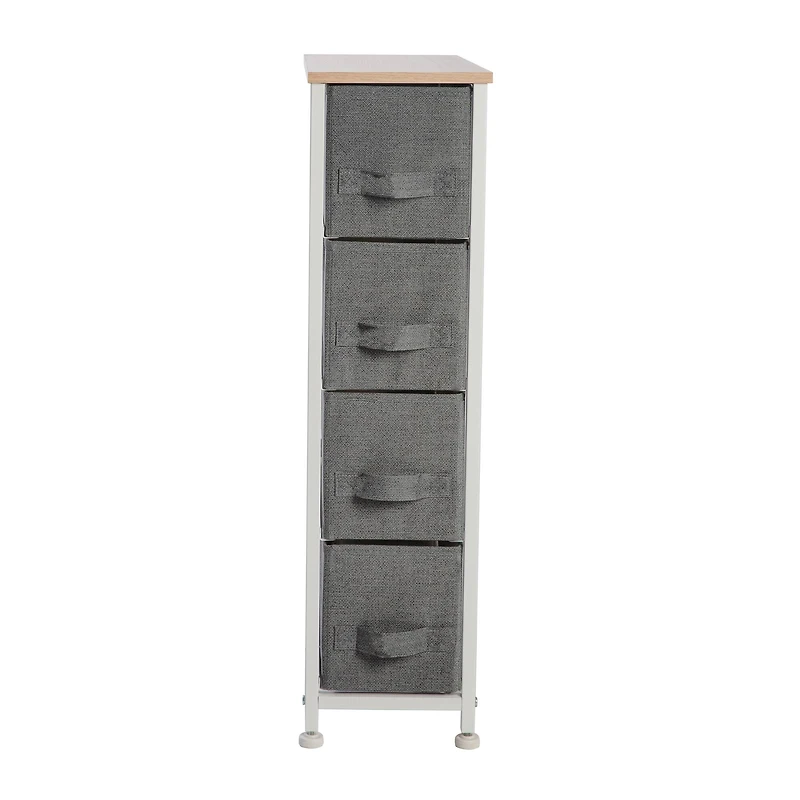 Simplify Gray 4 Drawer Narrow Storage Chest