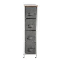 Simplify Gray 4 Drawer Narrow Storage Chest