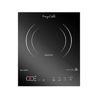 MegaChef Portable 1400W Single Induction Countertop Cooktop With Digital Control Panel