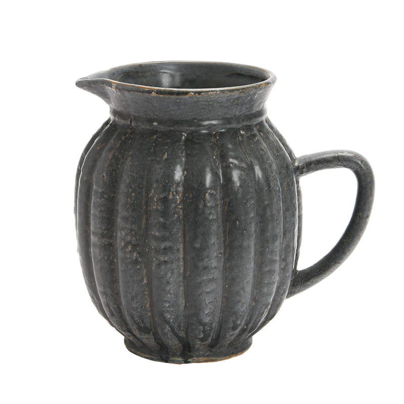 Hello Honey® 2.5qt. Matte Black Stoneware Fluted Pitcher