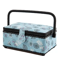 Dritz® Light Blue Floral Small Rectangular Sewing Basket