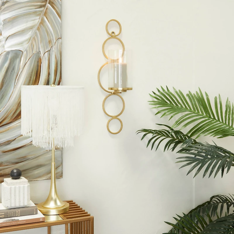 CosmoLiving by Cosmopolitan 25" Gold Glam Wall Sconce